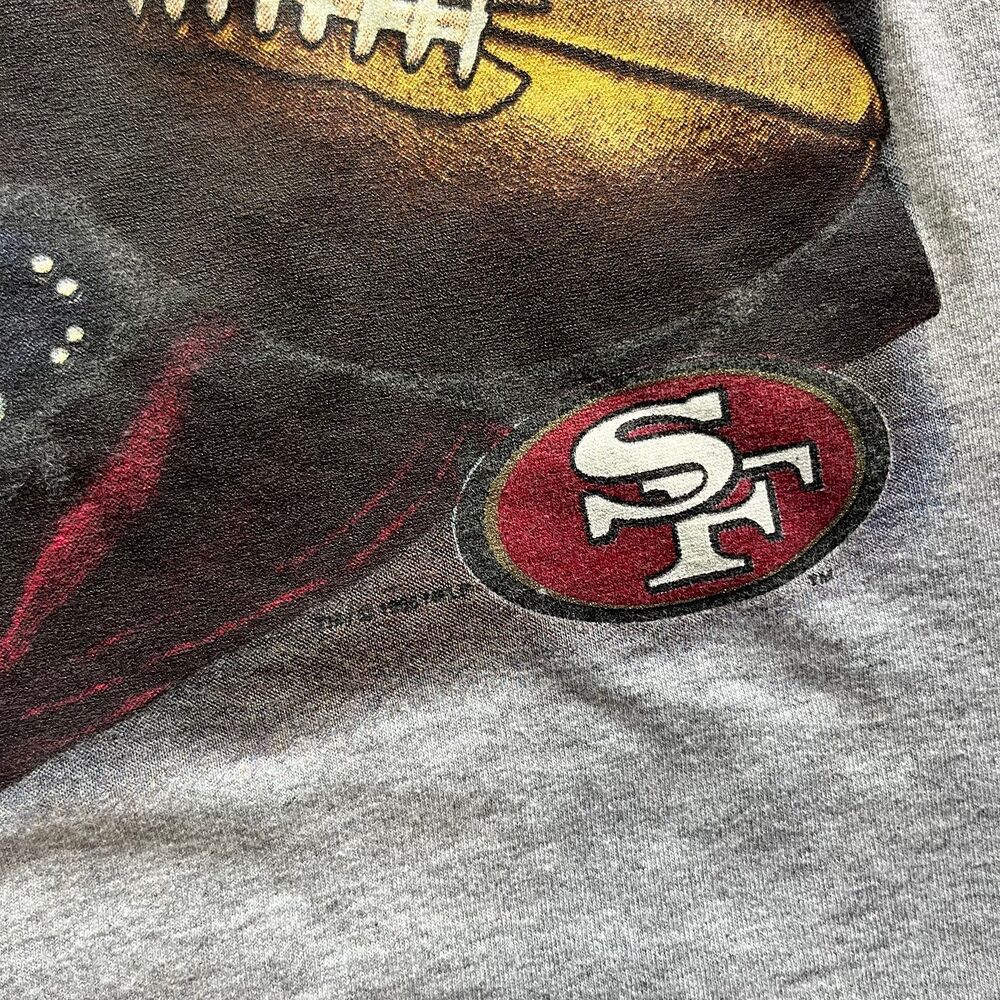 VTG 90s San Francisco 49ers Niners T Shirt Grey Lee Sport Mens Size L 1996 - Picture 3 of 8